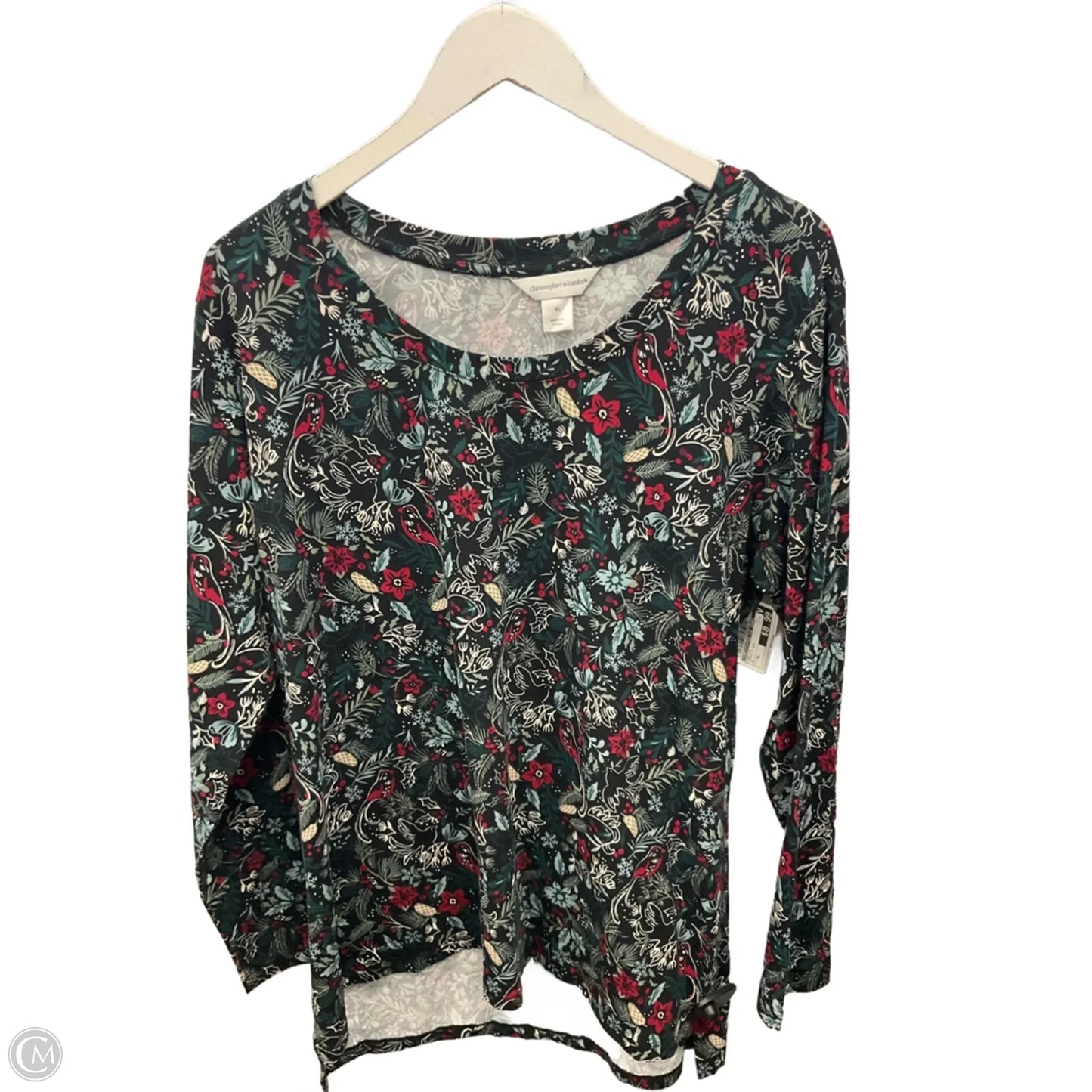 Top Long Sleeve By Christopher And Banks In Green & Red, Size: Xl