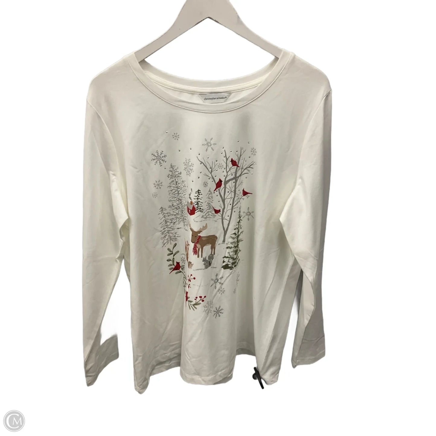 Top Long Sleeve By Christopher And Banks In Cream, Size: Xl