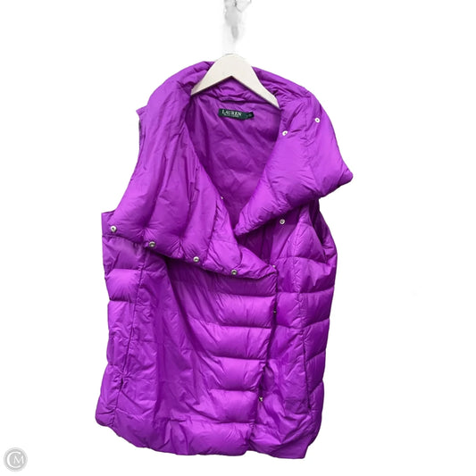 Vest Puffer & Quilted By Lauren By Ralph Lauren In Purple, Size: 1x