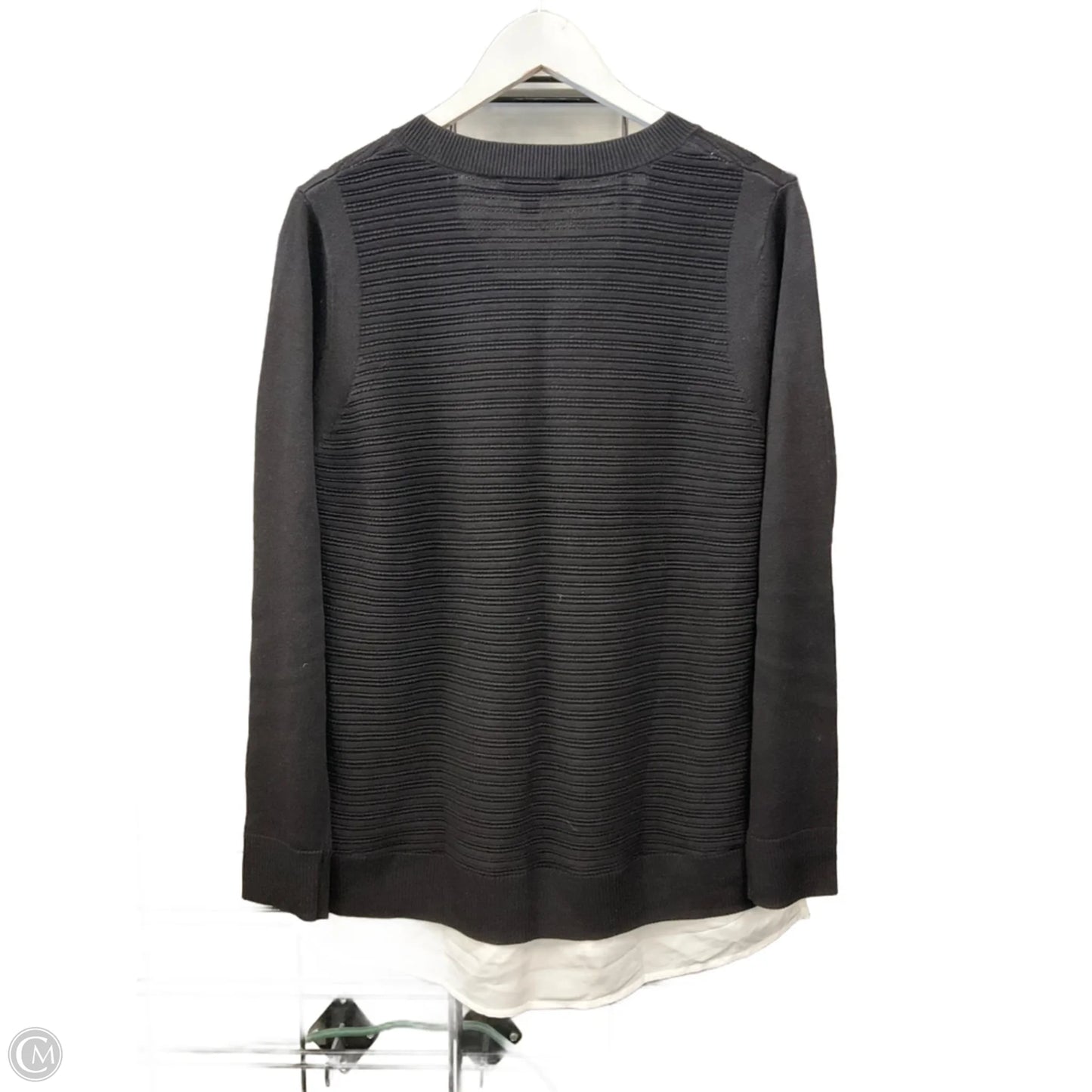 Top Long Sleeve By Hilary Radley In Black & White, Size: L