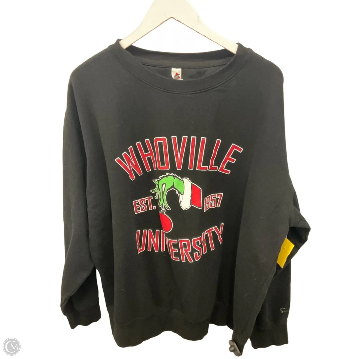 Sweatshirt Crewneck By Clothes Mentor In Black, Size: 2x