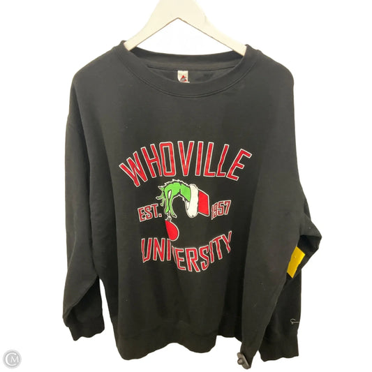 Sweatshirt Crewneck By Clothes Mentor In Black, Size: 2x