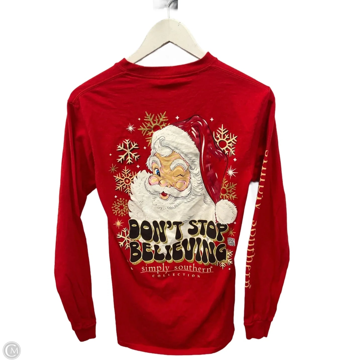 Top Long Sleeve By Simply Southern In Red, Size: S