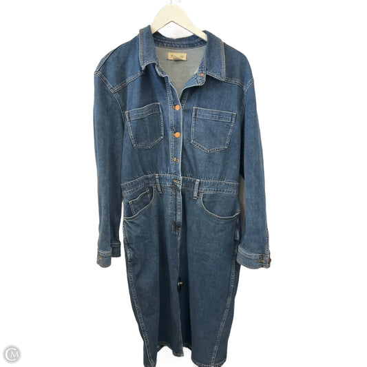 Dress Casual Midi By Madewell In Blue Denim, Size: L