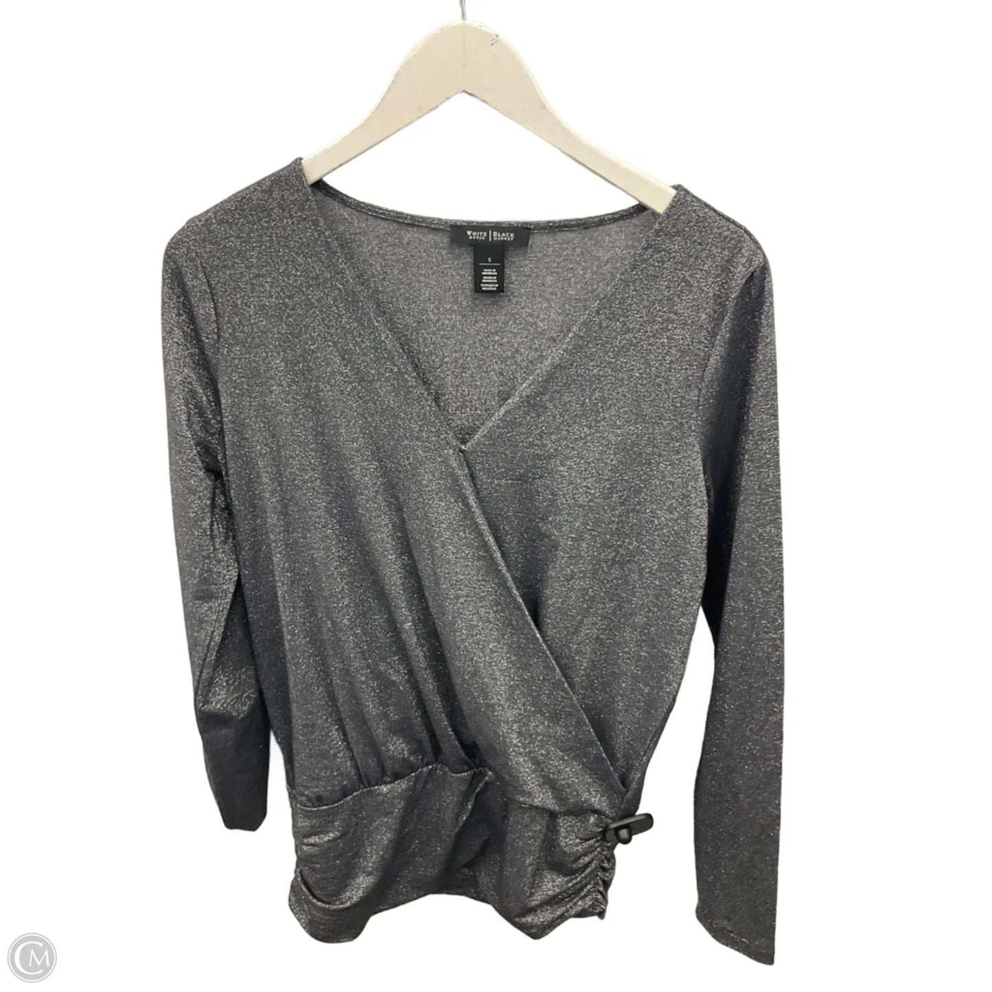 Top Long Sleeve By White House Black Market In Silver, Size: S