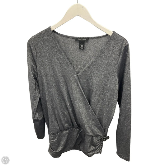 Top Long Sleeve By White House Black Market In Silver, Size: S