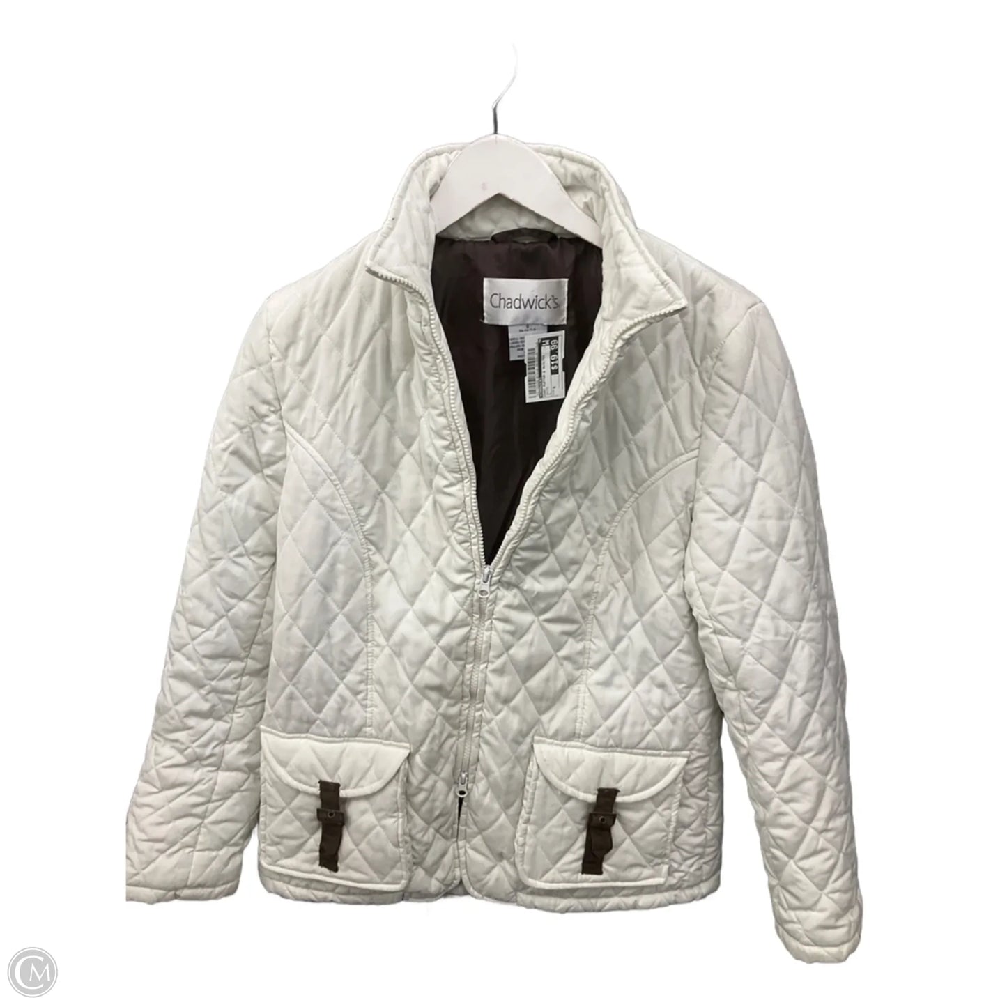 Coat Puffer & Quilted By Chadwicks In White, Size: S