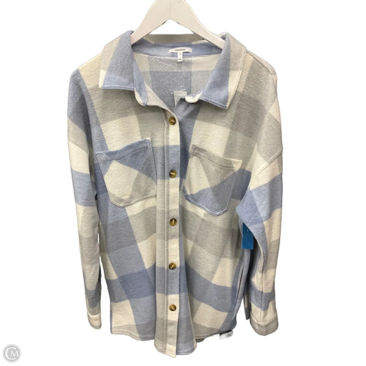 Top Long Sleeve By Maurices In Blue & White, Size: Xxl