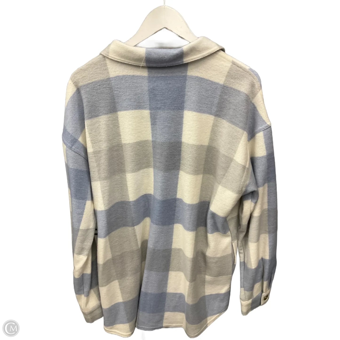 Top Long Sleeve By Maurices In Blue & White, Size: Xxl