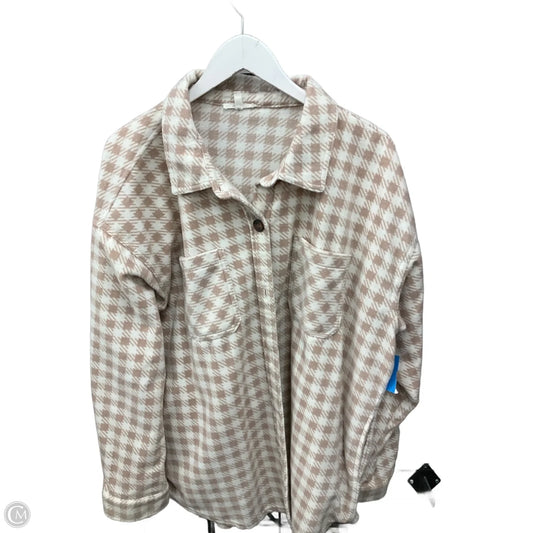 Top Long Sleeve By Maurices In Pink & White, Size: Xxl