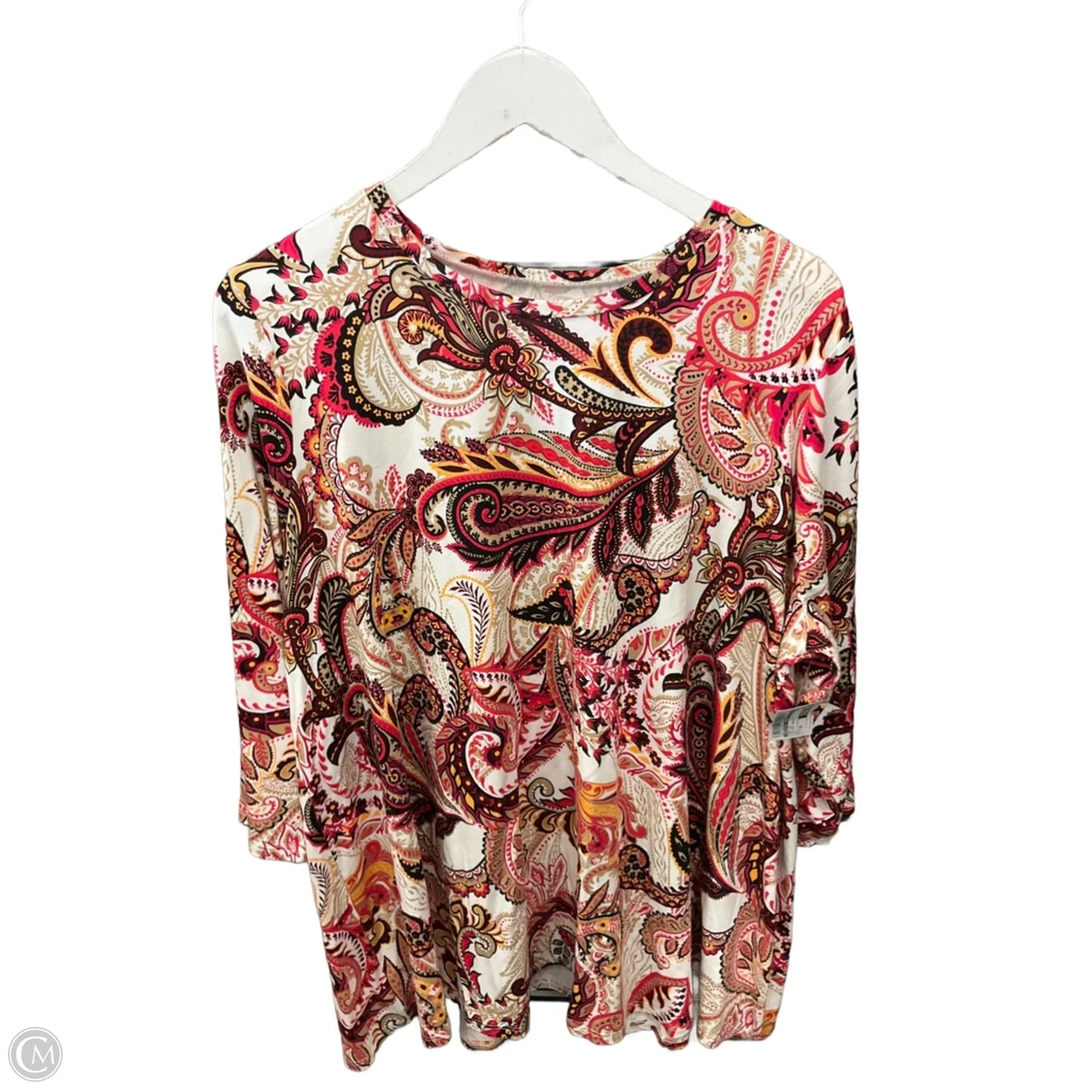 Top Long Sleeve By Jessica London In Paisley Print, Size: 2x