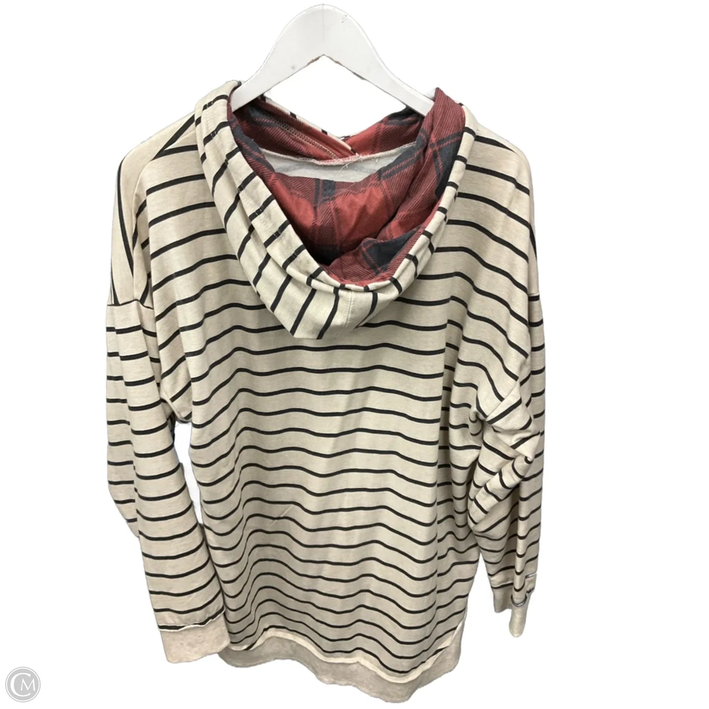 Top Long Sleeve By Maurices In Striped Pattern, Size: 1x