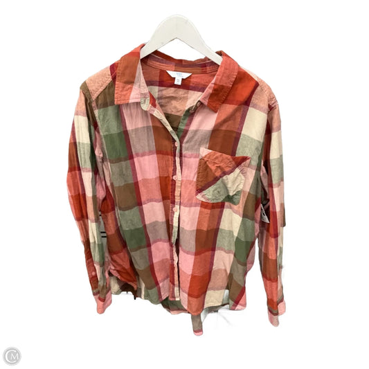 Top Long Sleeve By Time And Tru In Pink & Red, Size: Xxl