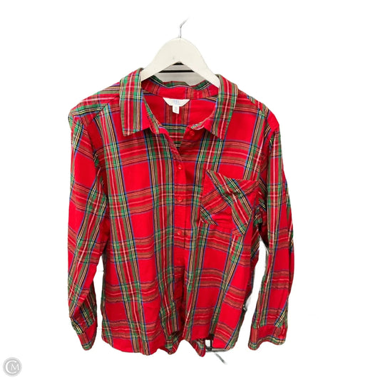 Top Long Sleeve By Time And Tru In Red, Size: Xxl