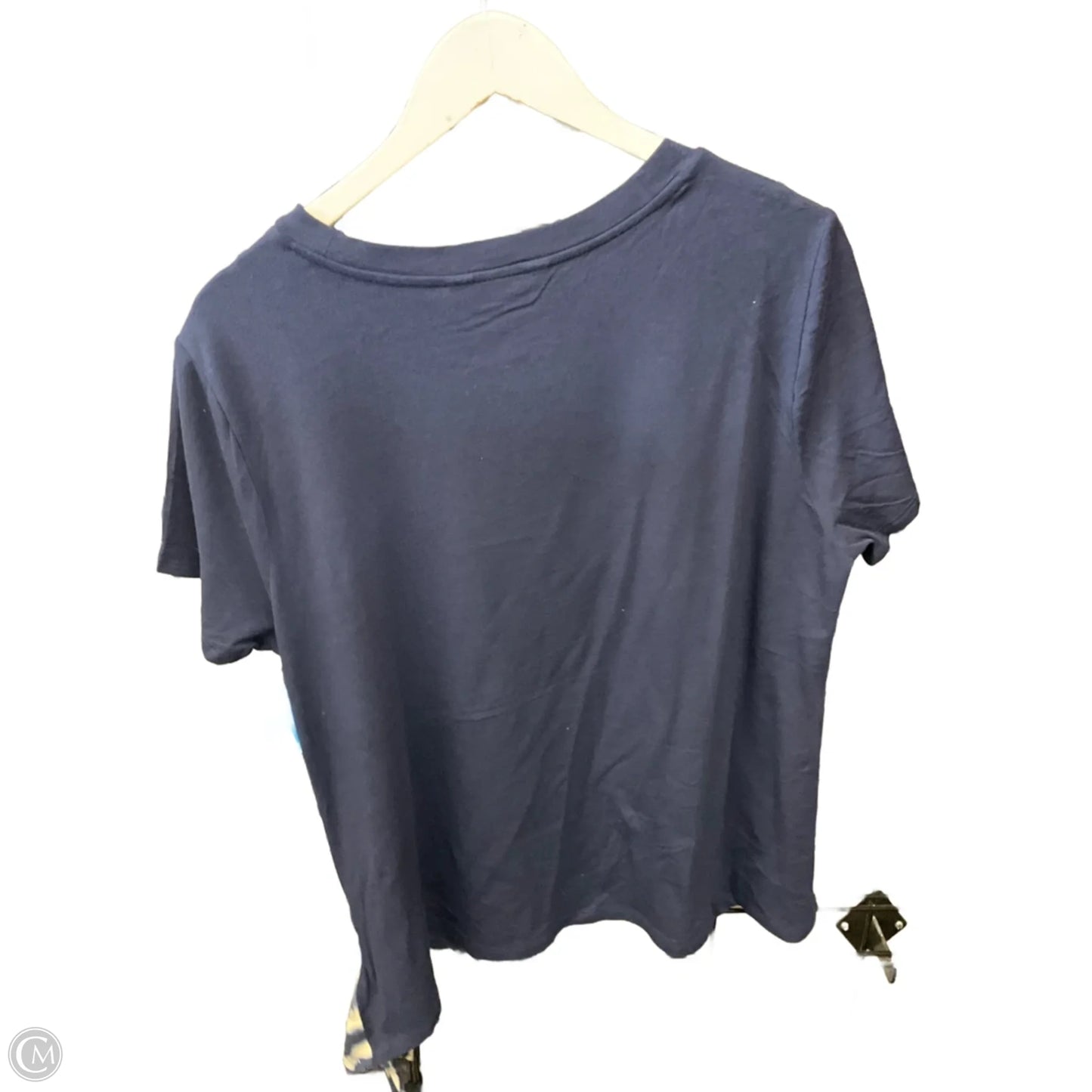 Top Short Sleeve By Simply Vera In Blue & White, Size: Xxl