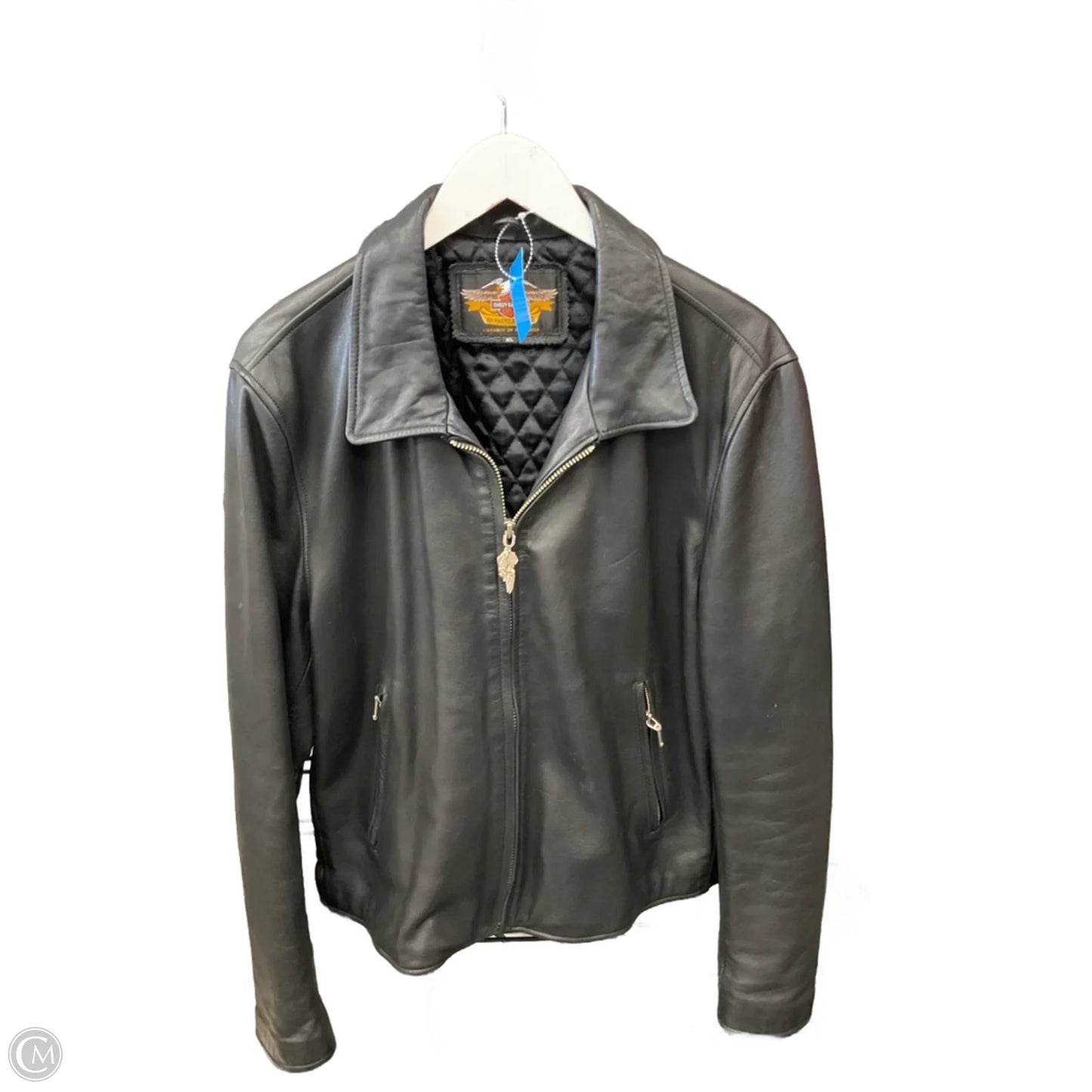 Jacket Moto Leather By Clothes Mentor In Black, Size: Xl