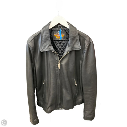 Jacket Moto Leather By Clothes Mentor In Black, Size: Xl