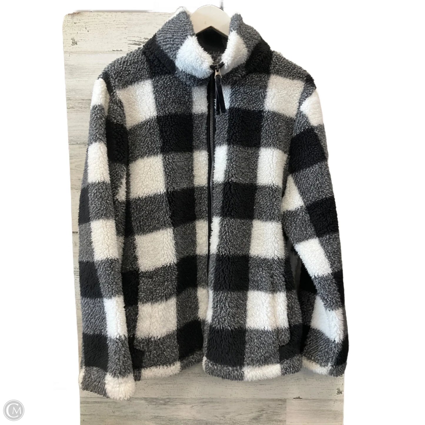 Jacket Faux Fur & Sherpa By Members Mark In Black & White, Size: Xl