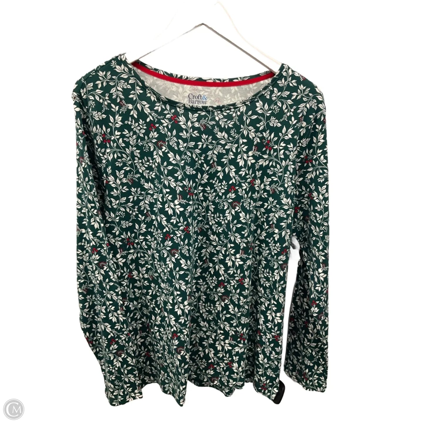Top Long Sleeve By Croft And Barrow In Green & Red, Size: Xl