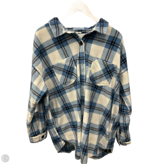 Jacket Shirt By Maurices In Blue & White, Size: Xxl