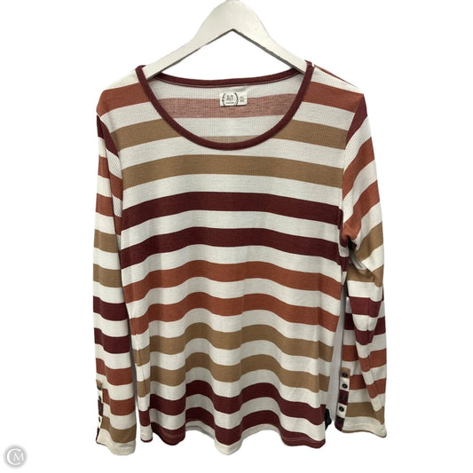 Top Long Sleeve By Maurices In Striped Pattern, Size: Xxl