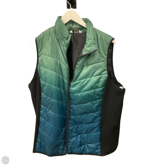 Vest Puffer & Quilted By Cj Banks In Blue & Green, Size: 1x