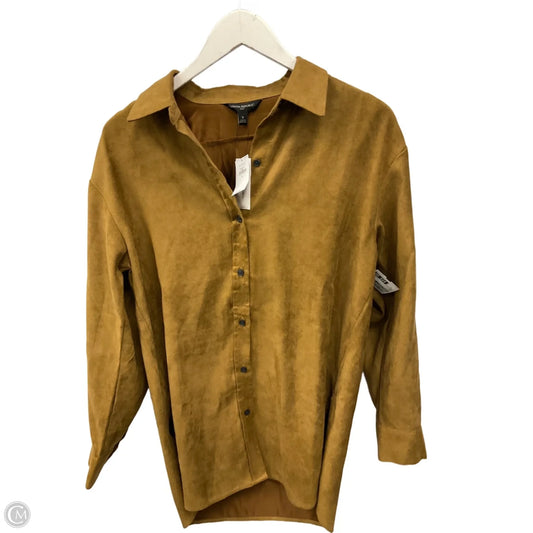 Top Long Sleeve By Banana Republic In Tan, Size: S