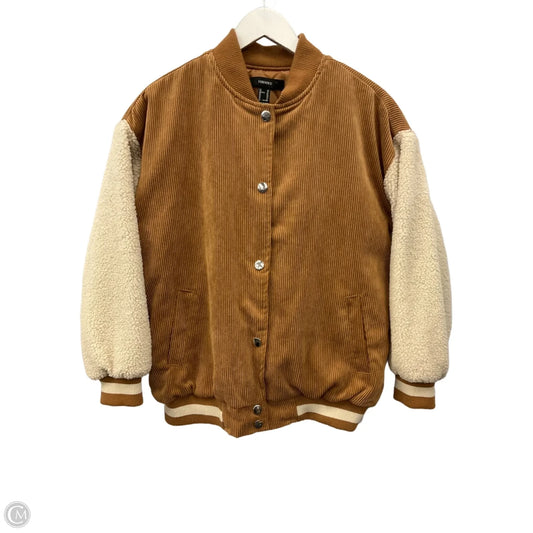 Jacket Faux Fur & Sherpa By Forever 21 In Cream & Tan, Size: Xs