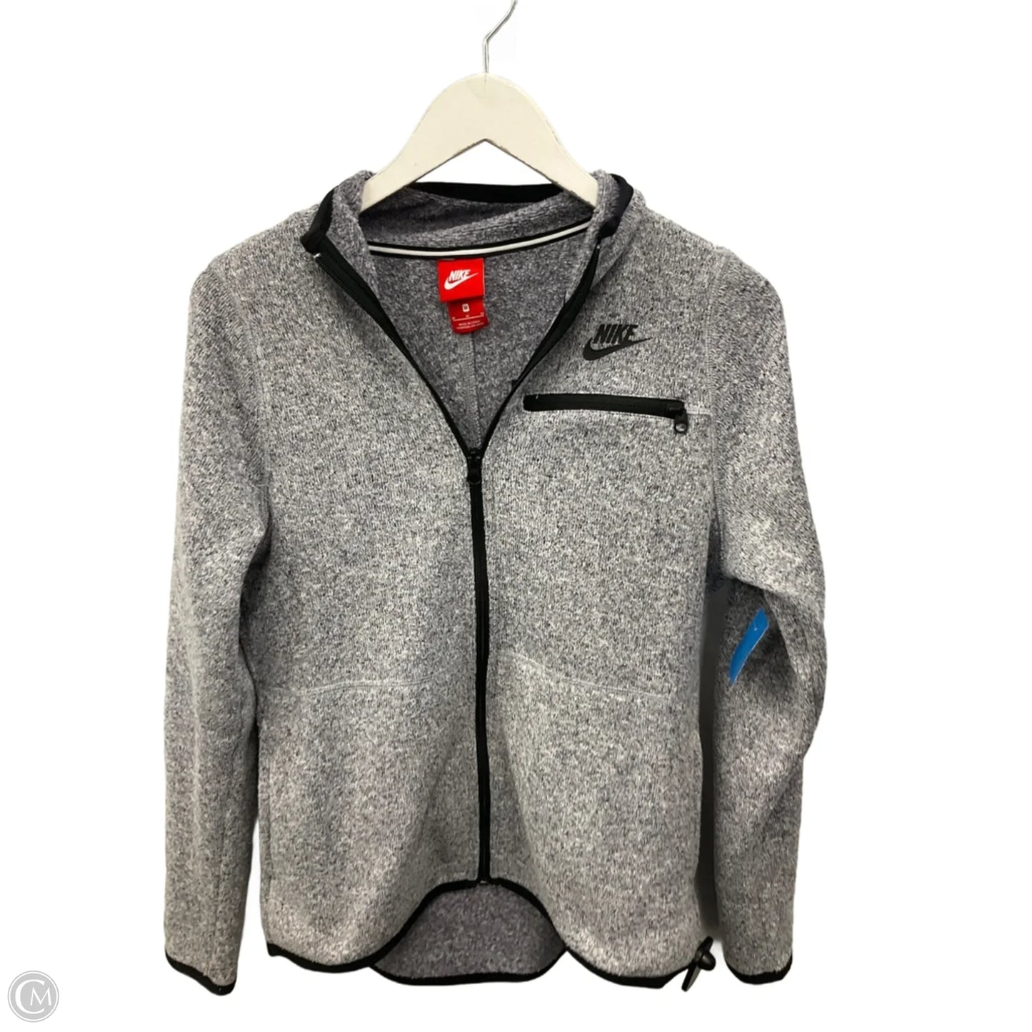 Athletic Jacket By Nike Apparel In Grey, Size: M