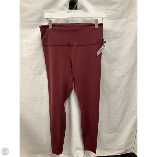 Athletic Leggings By Lululemon In Maroon, Size: 12