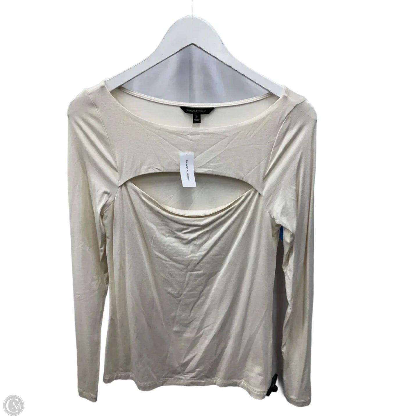 Top Long Sleeve By Banana Republic In Cream, Size: S