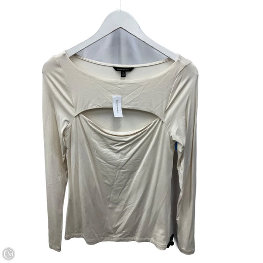 Top Long Sleeve By Banana Republic In Cream, Size: S