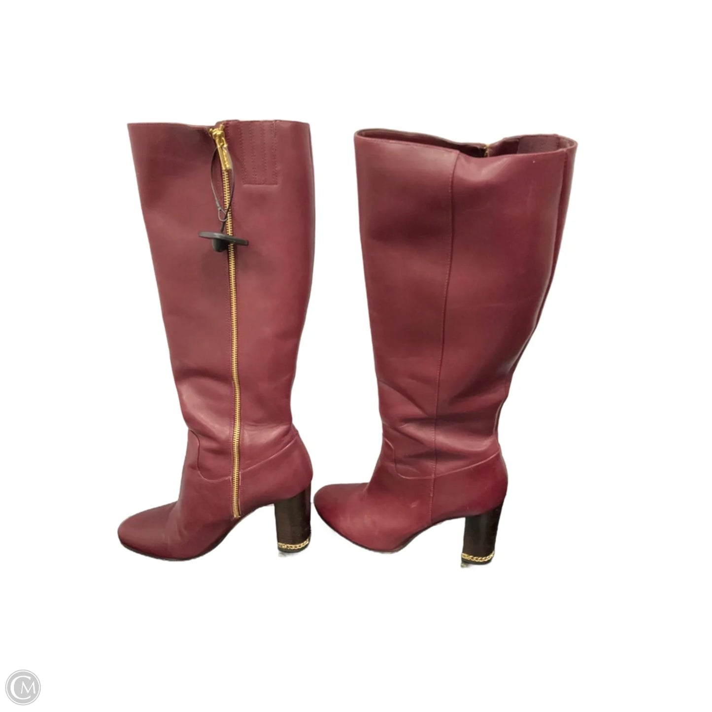 Boots Mid-calf Heels By Michael By Michael Kors In Maroon, Size: 10