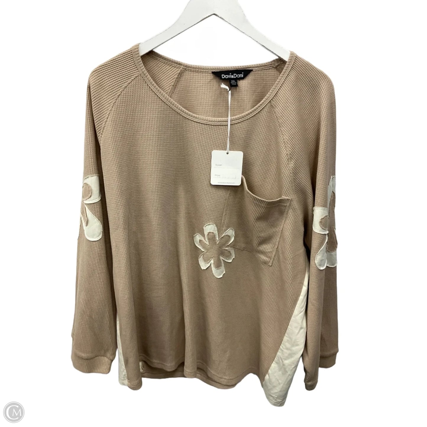 Top Long Sleeve By Davi & Dani In Tan, Size: 2x