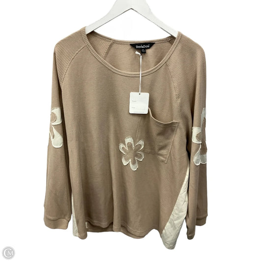 Top Long Sleeve By Davi & Dani In Tan, Size: 2x