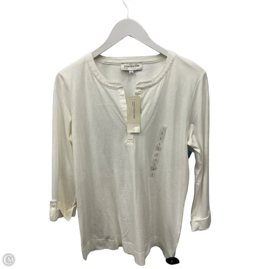 Top Long Sleeve By Jones New York In Cream, Size: L