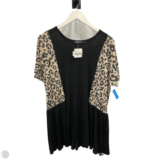 Top Short Sleeve By Heimish Usa In Animal Print, Size: 3x