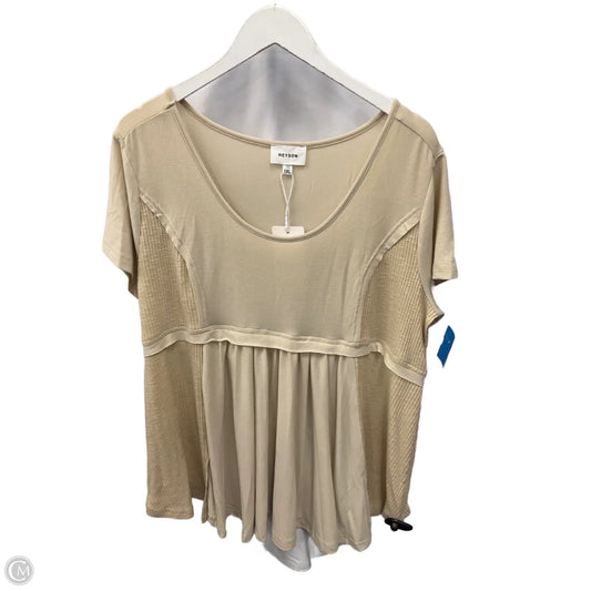 Top Short Sleeve By Heyson In Beige, Size: 1x