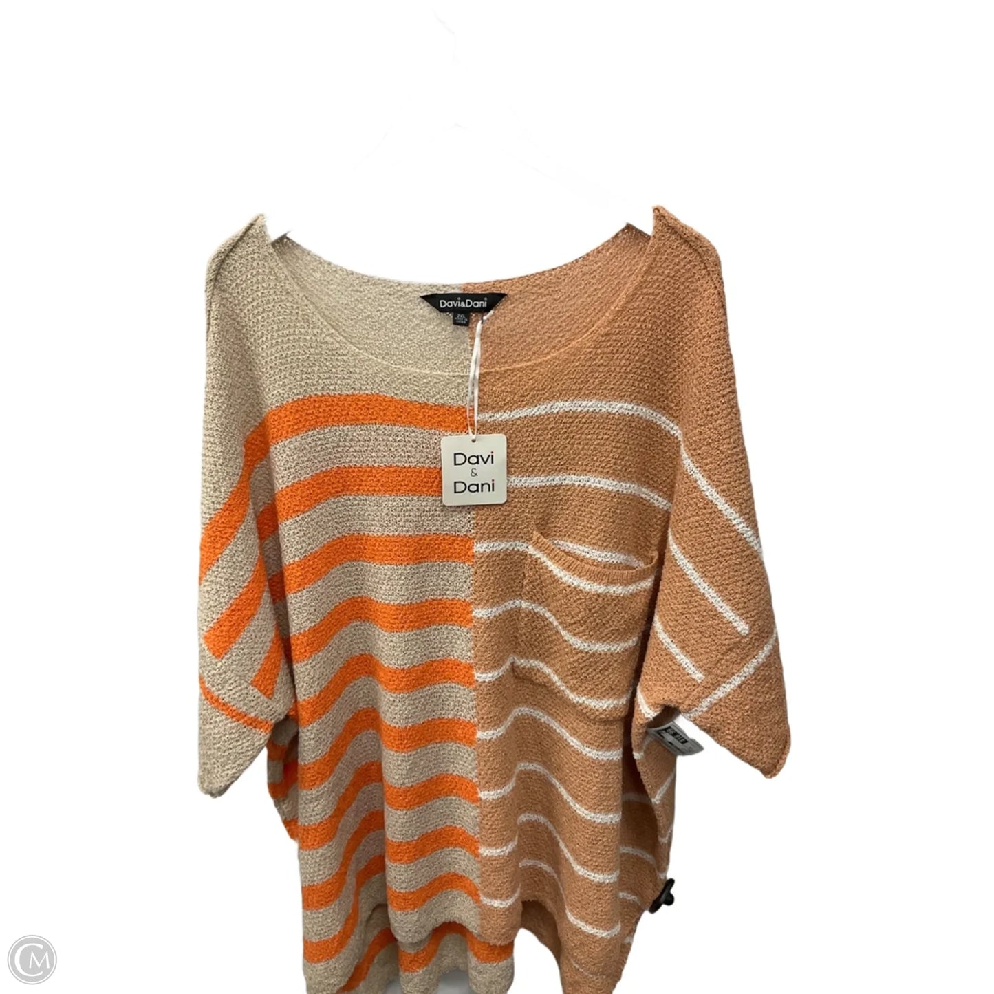 Top Short Sleeve By Davi & Dani In Orange, Size: 2x