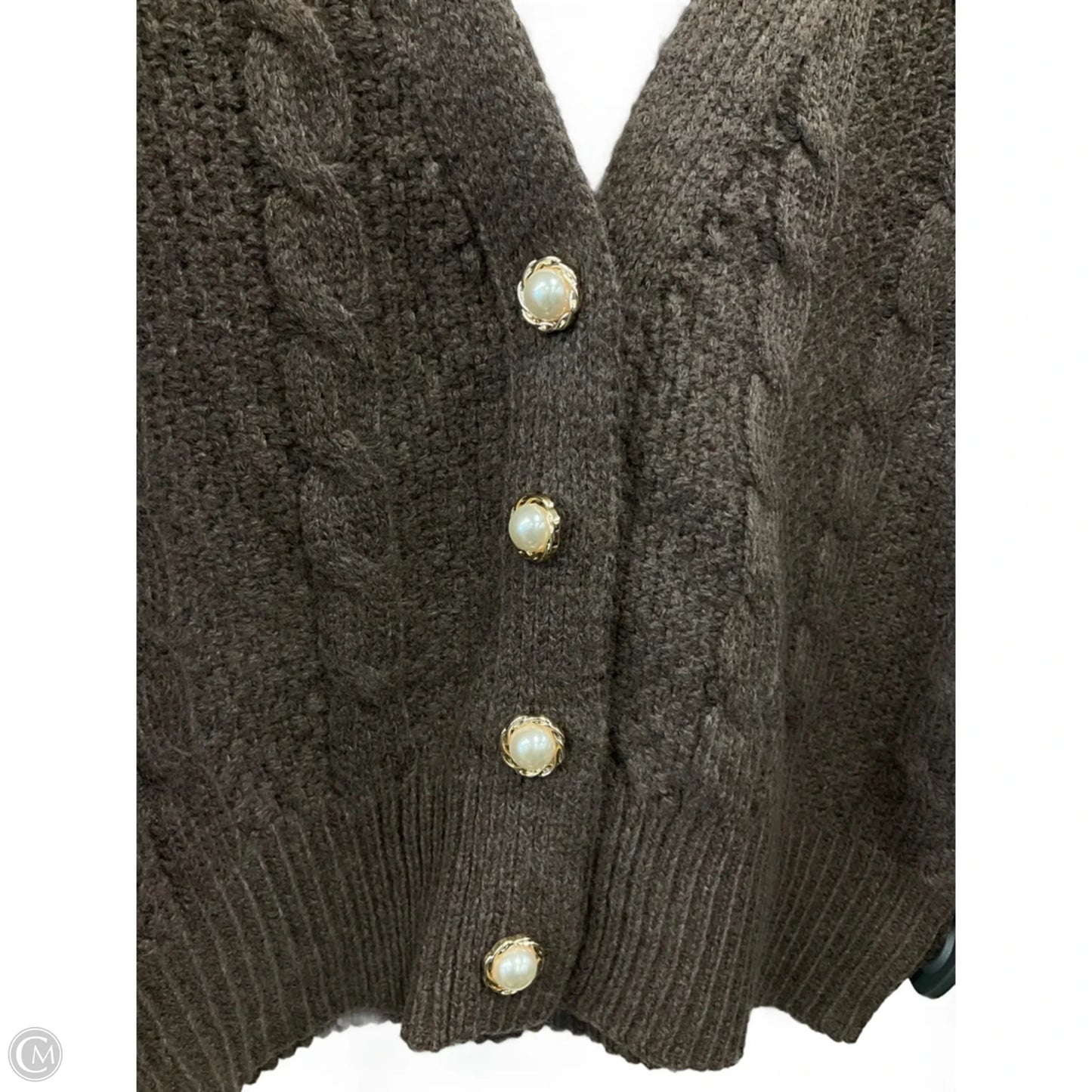 Sweater Cardigan By Clothes Mentor In Brown, Size: M