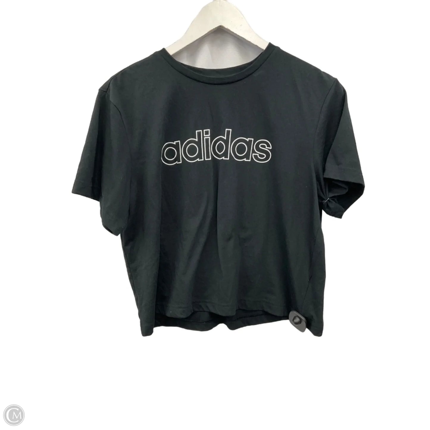 Athletic Top Short Sleeve By Adidas In Black, Size: M