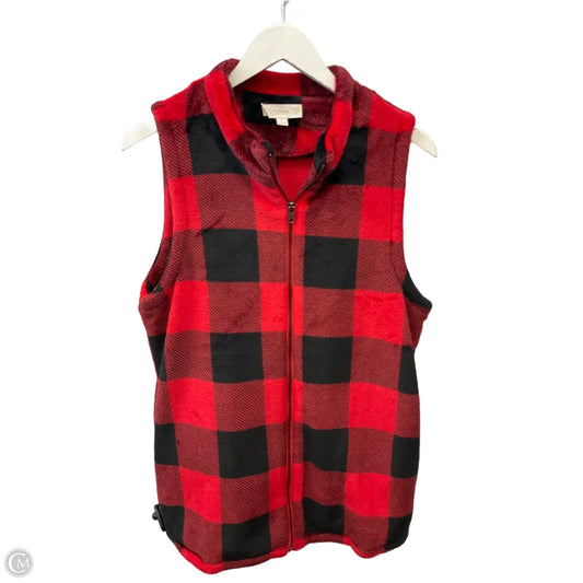 Vest Fleece By Suzanne Betro In Black & Red, Size: Xl