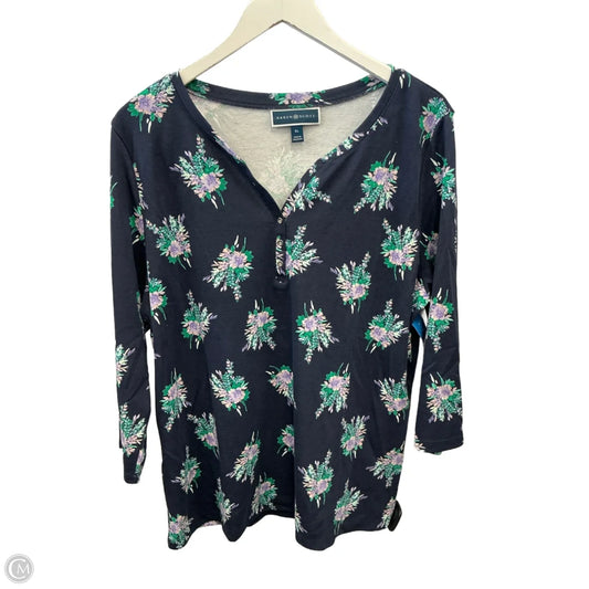 Top 3/4 Sleeve By Karen Scott In Blue & Purple, Size: Xl