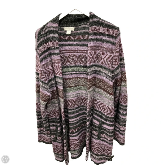 Sweater Cardigan By Christopher And Banks In Purple, Size: L