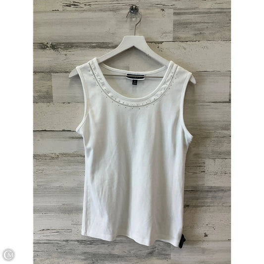 Top Sleeveless By Karen Scott In White, Size: M