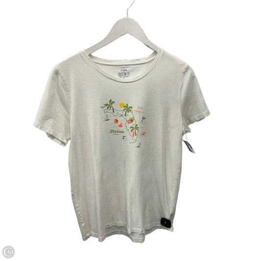 Top Short Sleeve By J. Crew In White, Size: L
