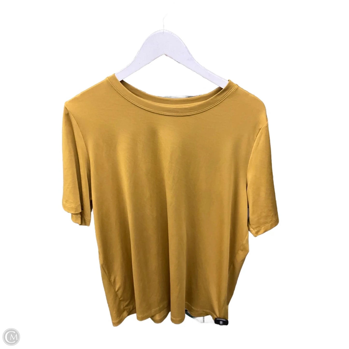 Top Short Sleeve By Fabletics In Gold, Size: L