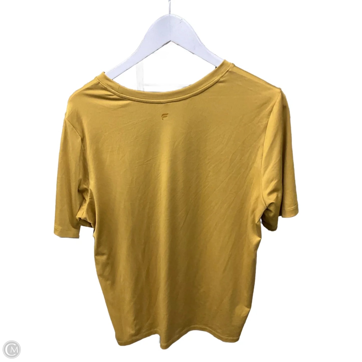 Top Short Sleeve By Fabletics In Gold, Size: L