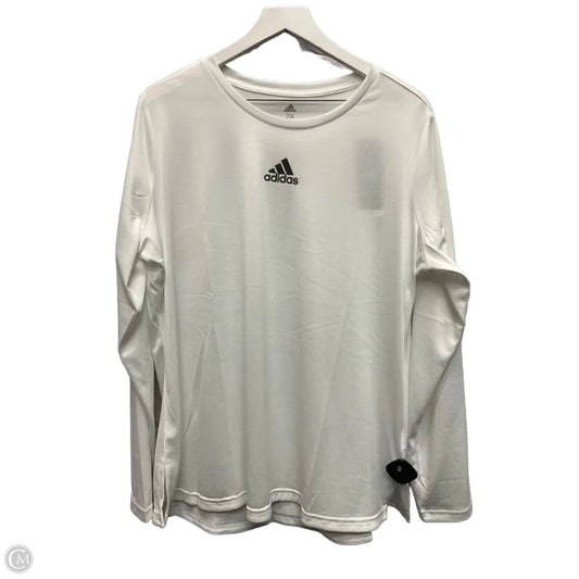 Top Long Sleeve By Adidas In White, Size: 2x