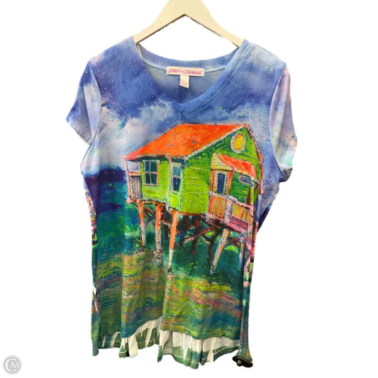 Top Sleeveless By Leoma Lovegrove In Blue, Size: L